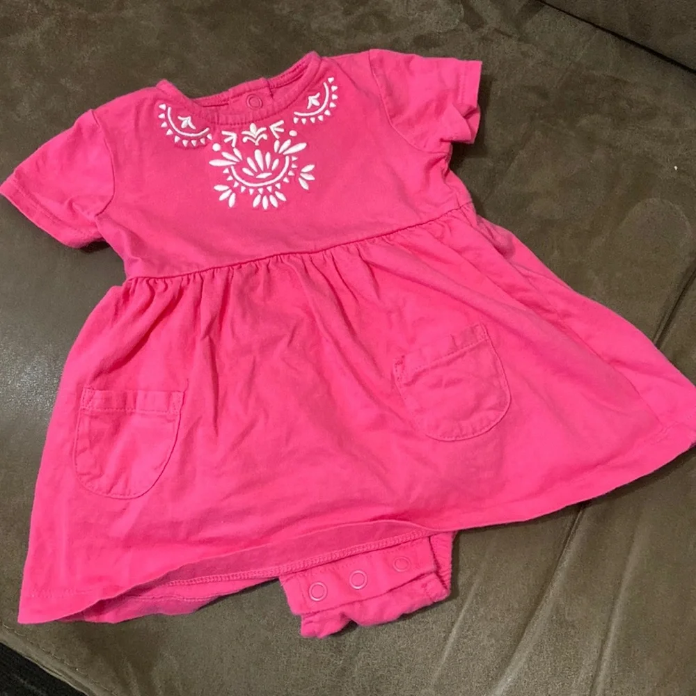 Carter’s pink dress with attached bodysuit 6 months